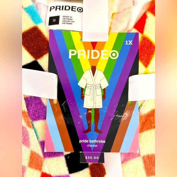 Target Pride Unisex Mid Length Wrap Robe with Belt LGBTQ + Pride NWT - Picture 8 of 9